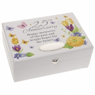 Cutie cu flori si fluturi pentru aniversare de 25 ani - DG39980