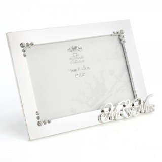 Rama foto argintata decorata cu cristale Mr & Mrs - DGLP29898