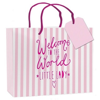 Punga cadou medie "welcome to the world little lady" - DGGFB0153