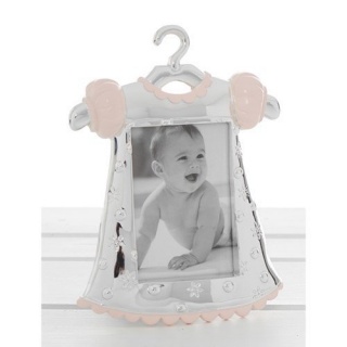 Rama foto argintata haine bebelus, roz- DG50523f